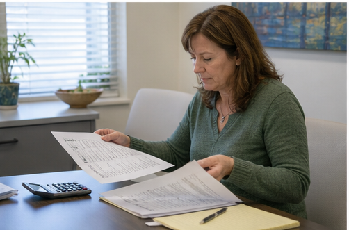 Medical practice administrator comparing billing proposals