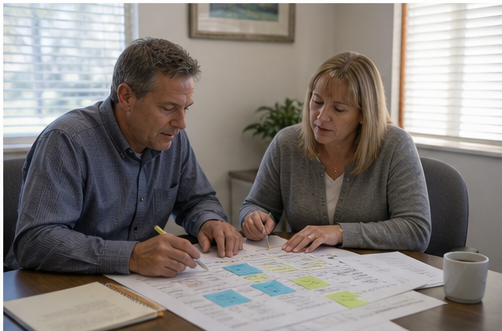 Practice leaders mapping medical billing responsibilities